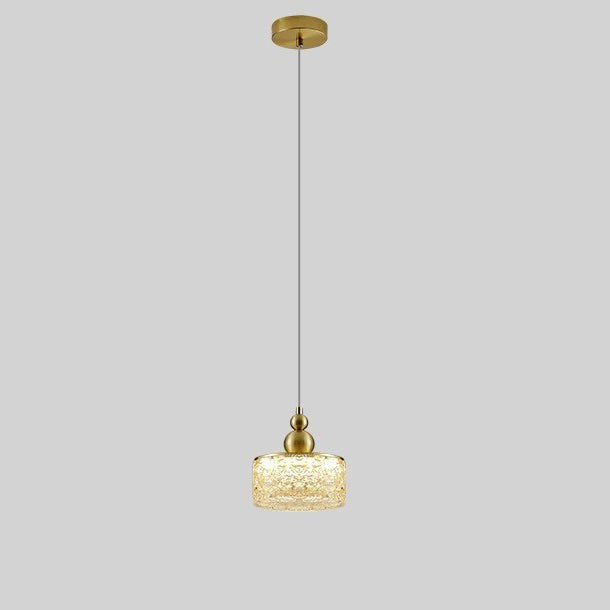 Suspension LED ronde en résine et acier inoxydable scandinave contemporain avec effet craquelé pour chevet 