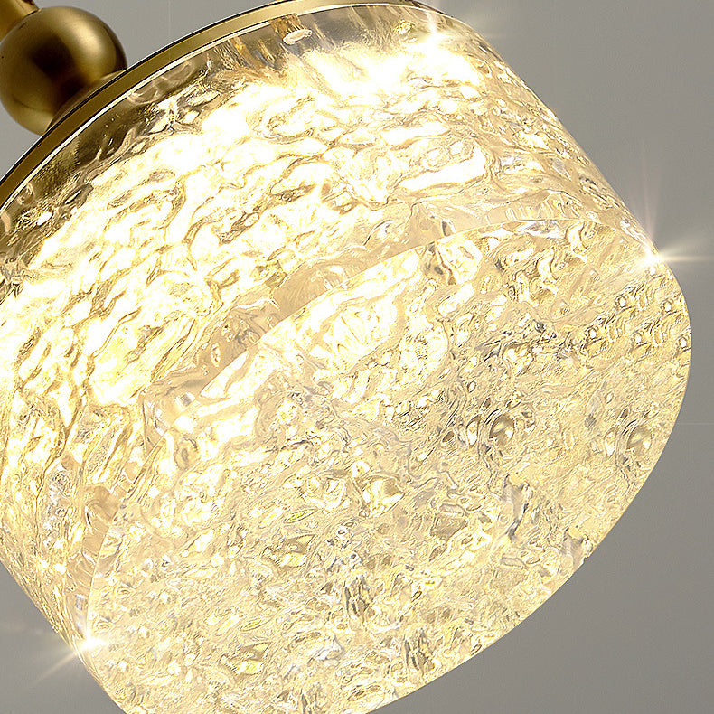Suspension LED ronde en résine et acier inoxydable scandinave contemporain avec effet craquelé pour chevet 