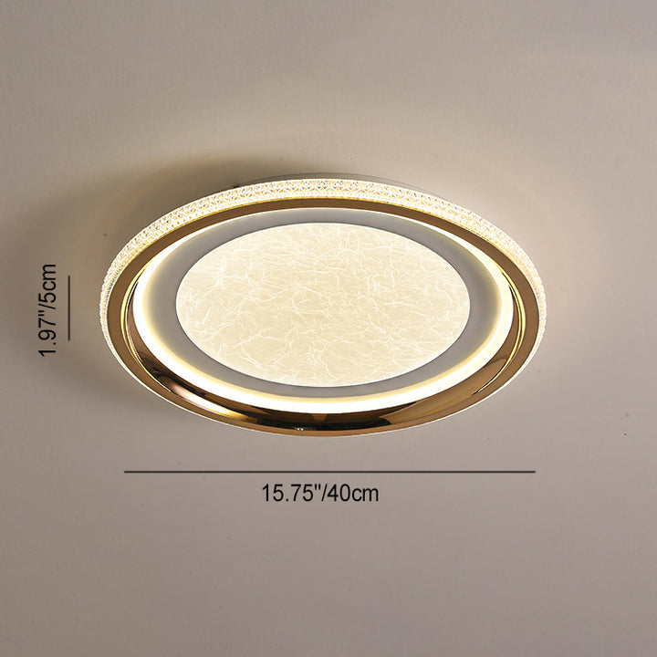 Contemporary Nordic Iron Aluminum Acrylic Round Mist LED Flush Mount Ceiling Light For Bedroom