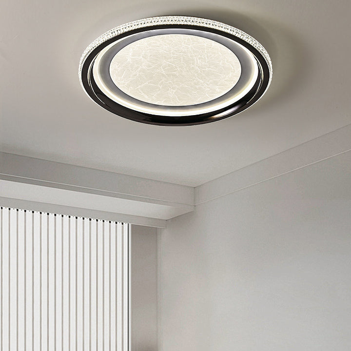 Plafonnier LED rond moderne en fer nordique contemporain en aluminium acrylique pour chambre à coucher 