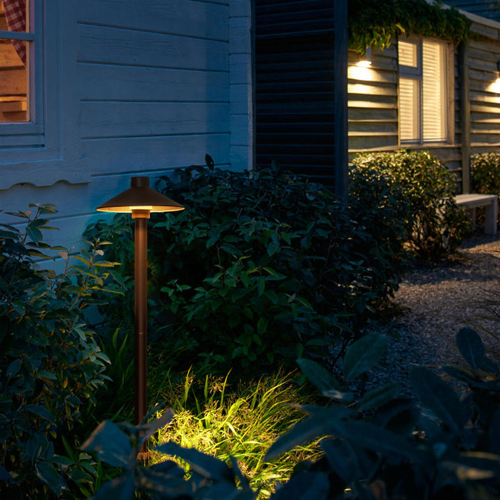 Lumière extérieure pour jardin en aluminium étanche avec LED conique, simplicité moderne, parapluie PC 