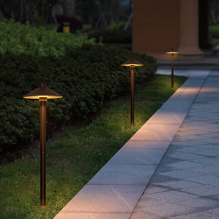 إضاءة خارجية للحديقة بمصابيح LED مخروطية الشكل من الألومنيوم المقاوم للماء بتصميم بسيط وحديث 