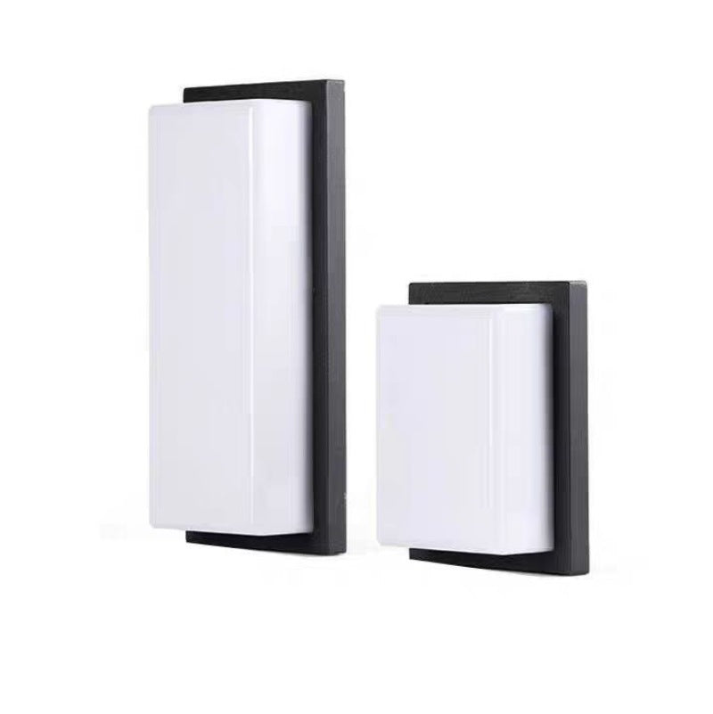 Applique murale LED rectangulaire en aluminium PC étanche minimaliste moderne pour patio extérieur 