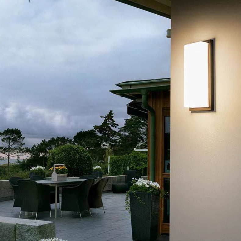 Applique murale LED rectangulaire en aluminium PC étanche minimaliste moderne pour patio extérieur 