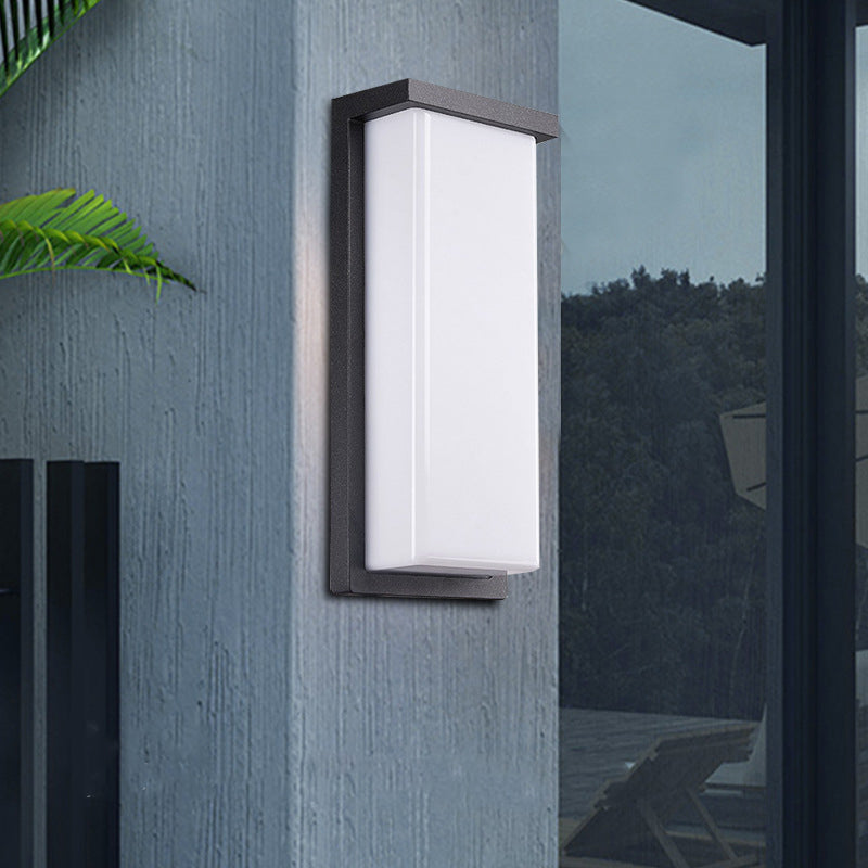 Applique murale LED rectangulaire en aluminium PC étanche minimaliste moderne pour patio extérieur 
