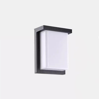Applique murale LED rectangulaire en aluminium PC étanche minimaliste moderne pour patio extérieur 