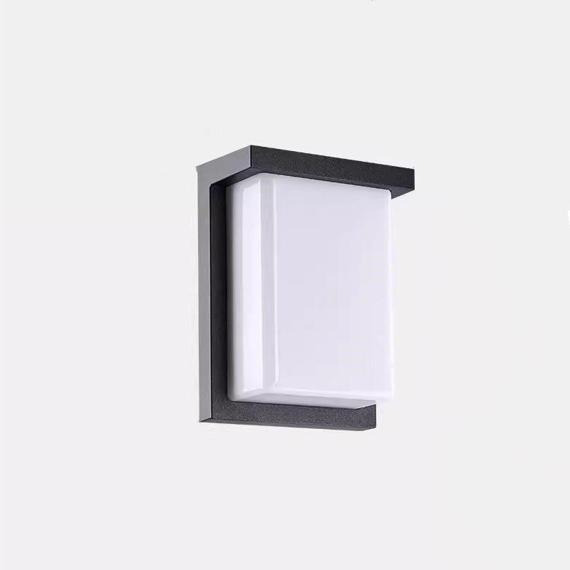 Applique murale LED rectangulaire en aluminium PC étanche minimaliste moderne pour patio extérieur 