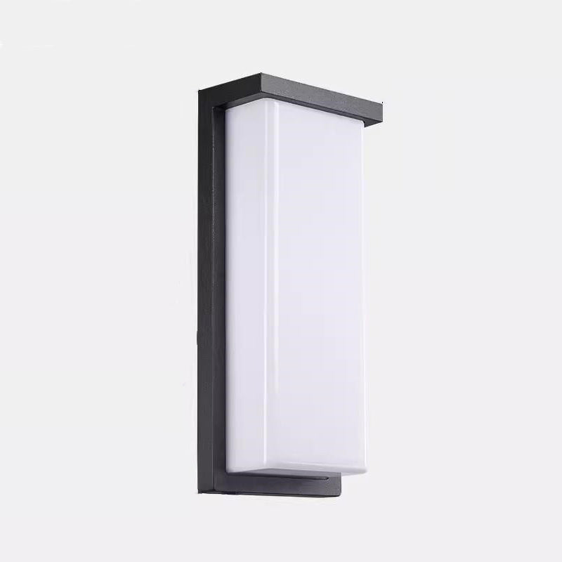 Applique murale LED rectangulaire en aluminium PC étanche minimaliste moderne pour patio extérieur 