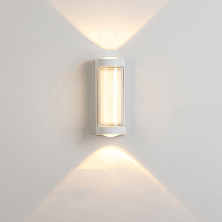 Modern Simplicity Waterproof Aluminum Acrylic Rectangular Cylinder LED Wall Sconce Lamp For Outdoor Patio