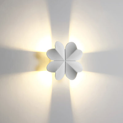 Lámpara de Aplique de Pared LED de Trébol de Cuatro Hojas de Aluminio Impermeable Creativa Contemporánea para Patio Exterior 