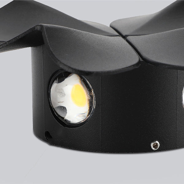 Lámpara de Aplique de Pared LED de Trébol de Cuatro Hojas de Aluminio Impermeable Creativa Contemporánea para Patio Exterior 