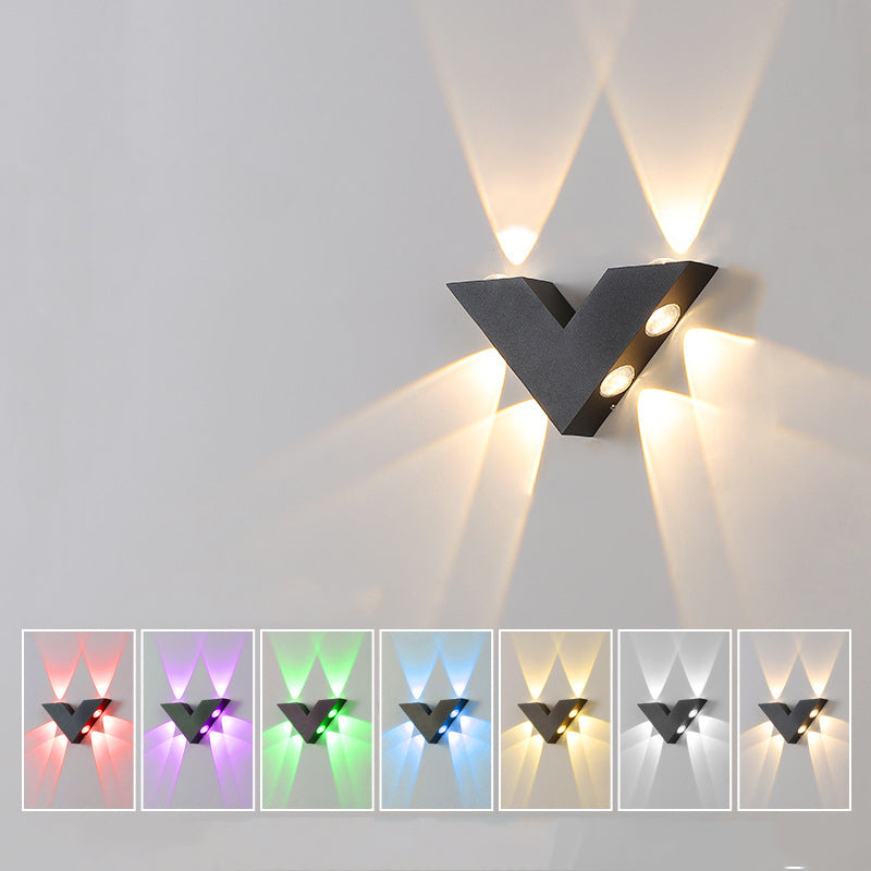 Moderne Einfachheit Wasserdichter Aluminium-Buchstabe Geometrische LED-Wandleuchte Für Außenbereich Terrasse 
