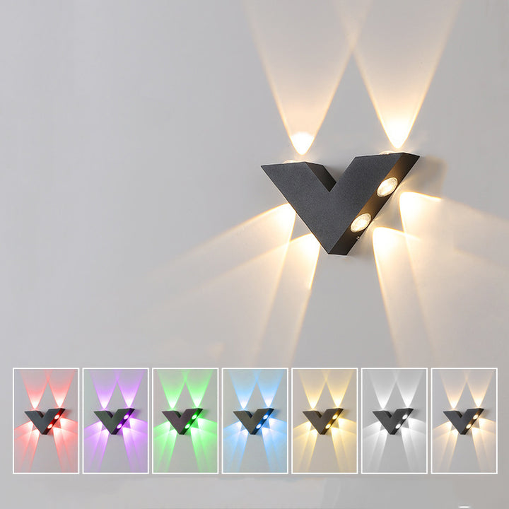Moderne Einfachheit Wasserdichter Aluminium-Buchstabe Geometrische LED-Wandleuchte Für Außenbereich Terrasse 