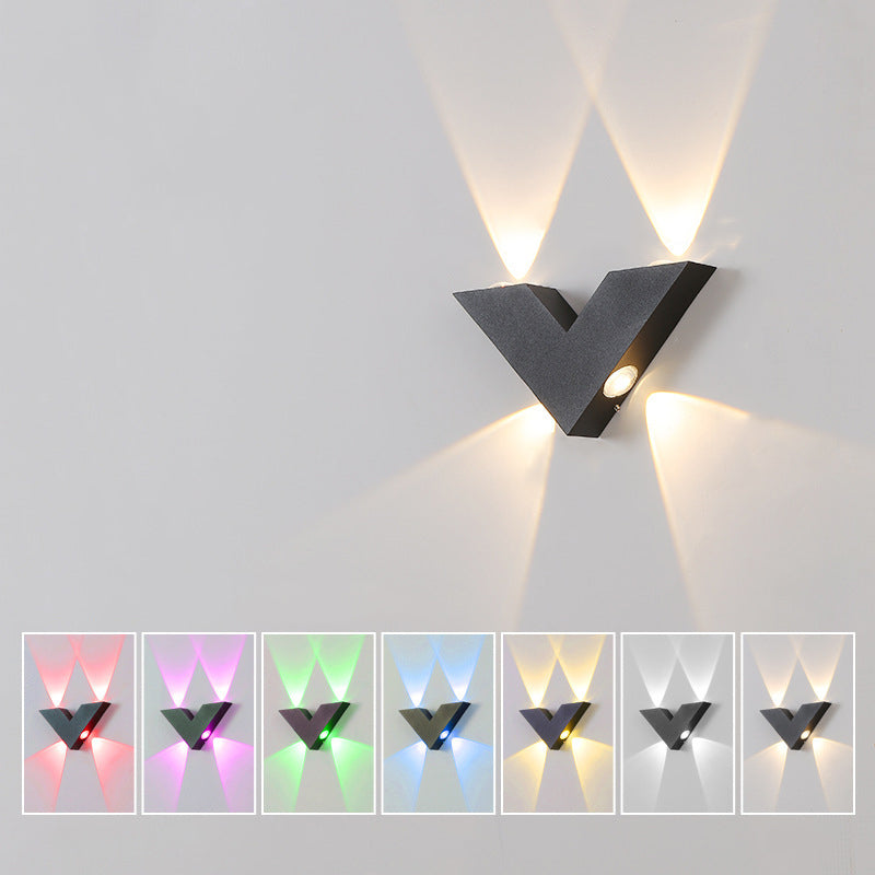 Moderne Einfachheit Wasserdichter Aluminium-Buchstabe Geometrische LED-Wandleuchte Für Außenbereich Terrasse 