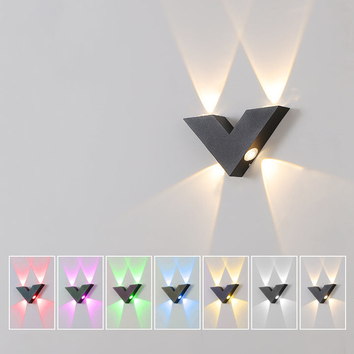 Moderne Einfachheit Wasserdichter Aluminium-Buchstabe Geometrische LED-Wandleuchte Für Außenbereich Terrasse 