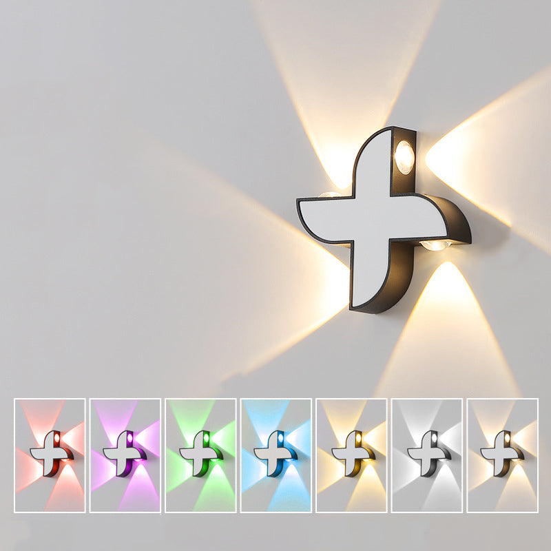 Moderne Einfachheit Wasserdichter Aluminium-Buchstabe Geometrische LED-Wandleuchte Für Außenbereich Terrasse 