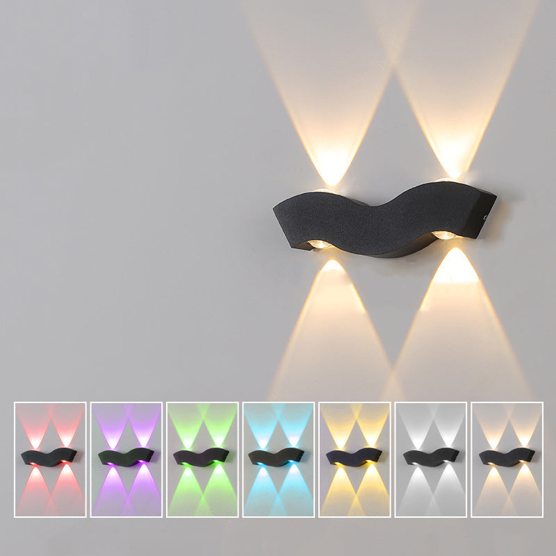 Moderne Einfachheit Wasserdichter Aluminium-Buchstabe Geometrische LED-Wandleuchte Für Außenbereich Terrasse 