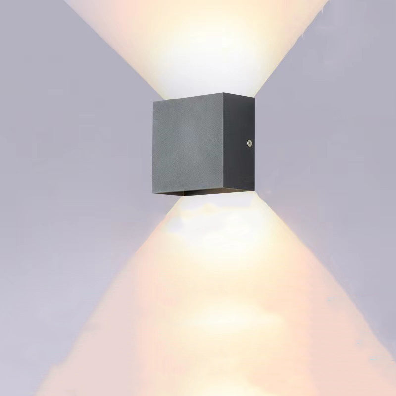 Moderne Einfachheit Wasserdichter Aluminium-Buchstabe Geometrische LED-Wandleuchte Für Außenbereich Terrasse 