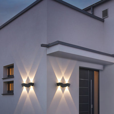 Moderne Einfachheit Wasserdichter Aluminium-Buchstabe Geometrische LED-Wandleuchte Für Außenbereich Terrasse 