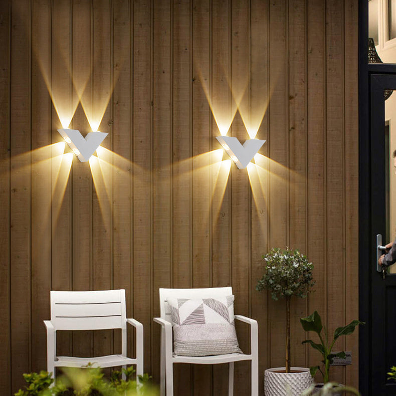 Moderne Einfachheit Wasserdichter Aluminium-Buchstabe Geometrische LED-Wandleuchte Für Außenbereich Terrasse 