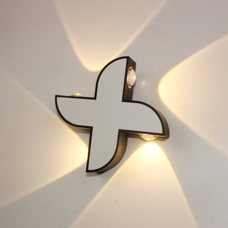 Moderne Einfachheit Wasserdichter Aluminium-Buchstabe Geometrische LED-Wandleuchte Für Außenbereich Terrasse 