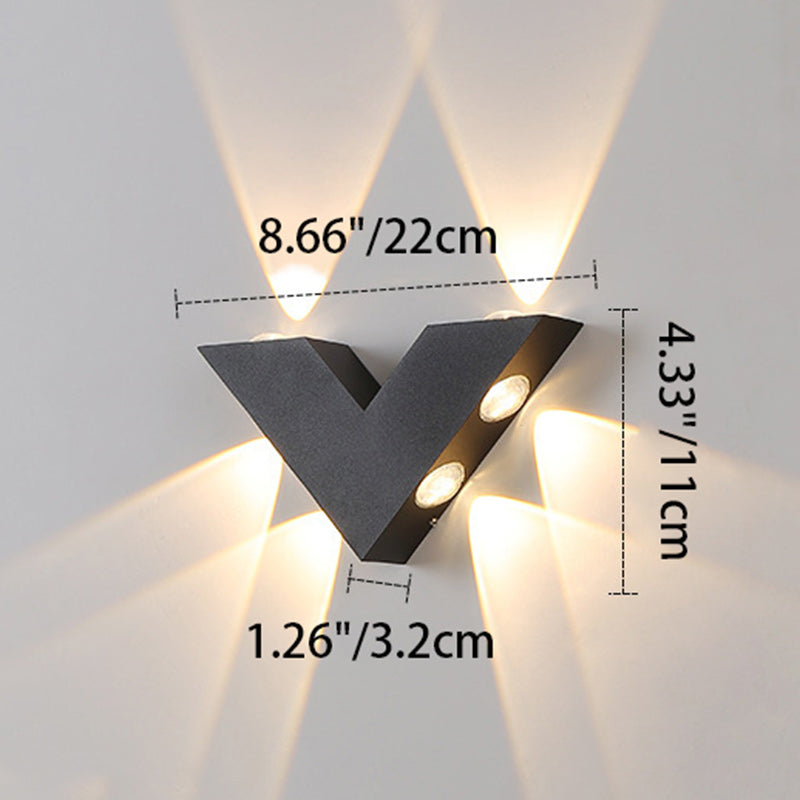 Moderne Einfachheit Wasserdichter Aluminium-Buchstabe Geometrische LED-Wandleuchte Für Außenbereich Terrasse 