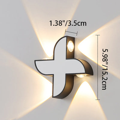 Moderne Einfachheit Wasserdichter Aluminium-Buchstabe Geometrische LED-Wandleuchte Für Außenbereich Terrasse 