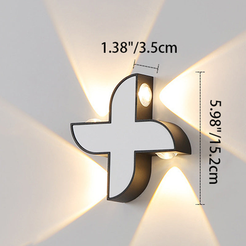 Moderne Einfachheit Wasserdichter Aluminium-Buchstabe Geometrische LED-Wandleuchte Für Außenbereich Terrasse 
