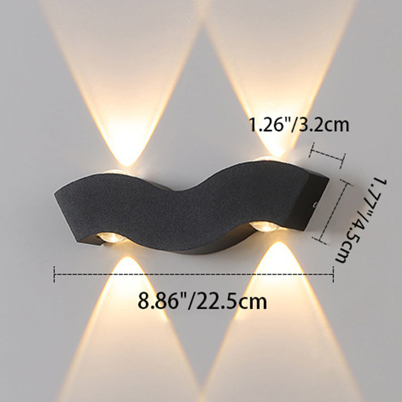 Moderne Einfachheit Wasserdichter Aluminium-Buchstabe Geometrische LED-Wandleuchte Für Außenbereich Terrasse 