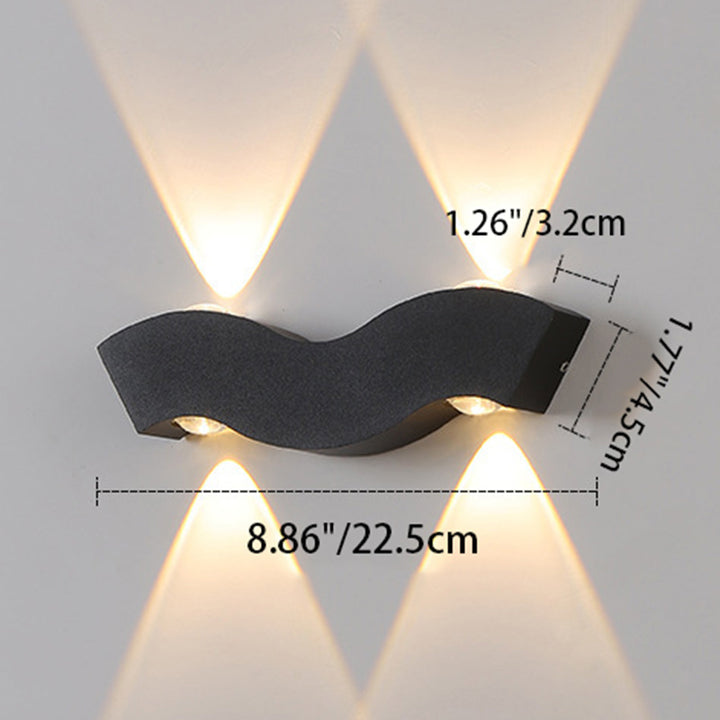 Moderne Einfachheit Wasserdichter Aluminium-Buchstabe Geometrische LED-Wandleuchte Für Außenbereich Terrasse 
