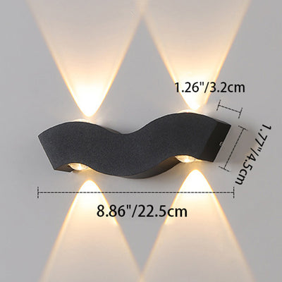 Moderne Einfachheit Wasserdichter Aluminium-Buchstabe Geometrische LED-Wandleuchte Für Außenbereich Terrasse 