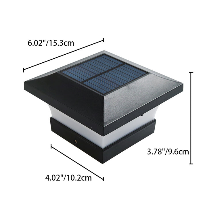 Éclairage paysager LED carré moderne minimaliste solaire étanche en ABS PC pour terrasse extérieure 