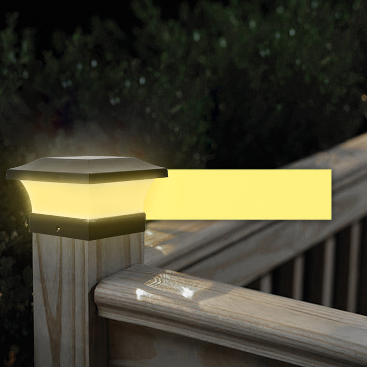 Éclairage paysager LED carré moderne minimaliste solaire étanche en ABS PC pour terrasse extérieure 