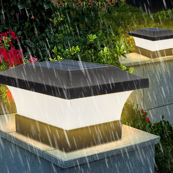 Éclairage paysager LED carré moderne minimaliste solaire étanche en ABS PC pour terrasse extérieure 