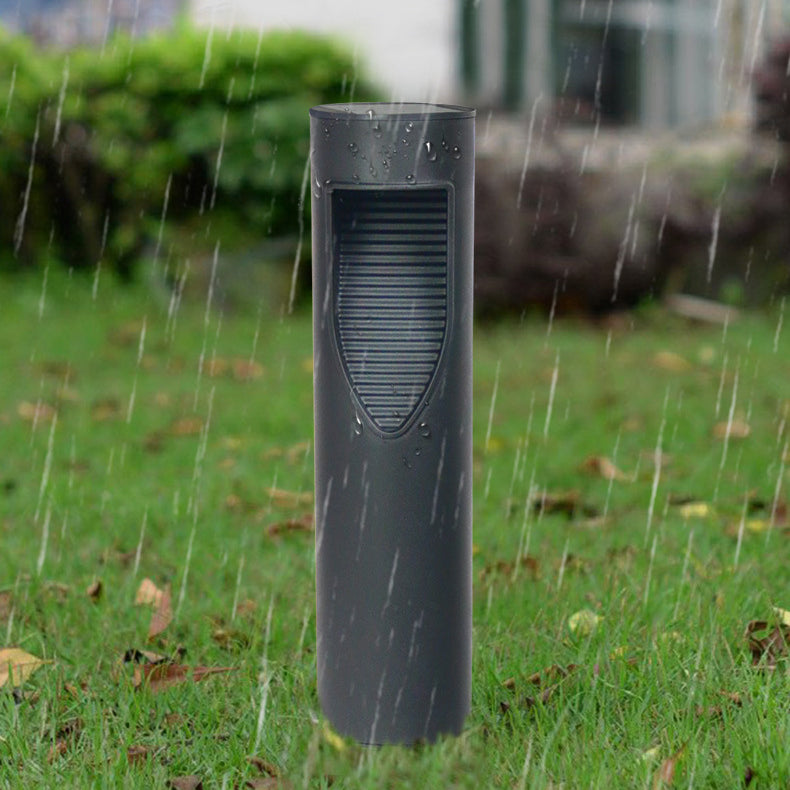 Iluminación LED de paisaje para exteriores con enchufe de tierra en cilindro de ABS impermeable solar de simplicidad moderna para jardín 