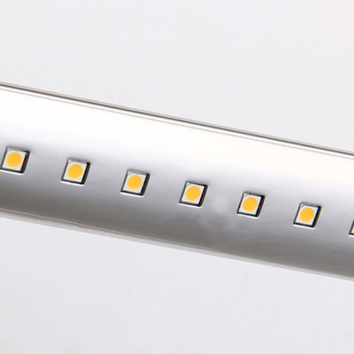 إضاءة حائط LED بشريط من الفولاذ المقاوم للصدأ بتصميم بسيط وحديث لمصباح الغرور للحمام 