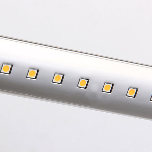 إضاءة حائط LED بشريط من الفولاذ المقاوم للصدأ بتصميم بسيط وحديث لمصباح الغرور للحمام 