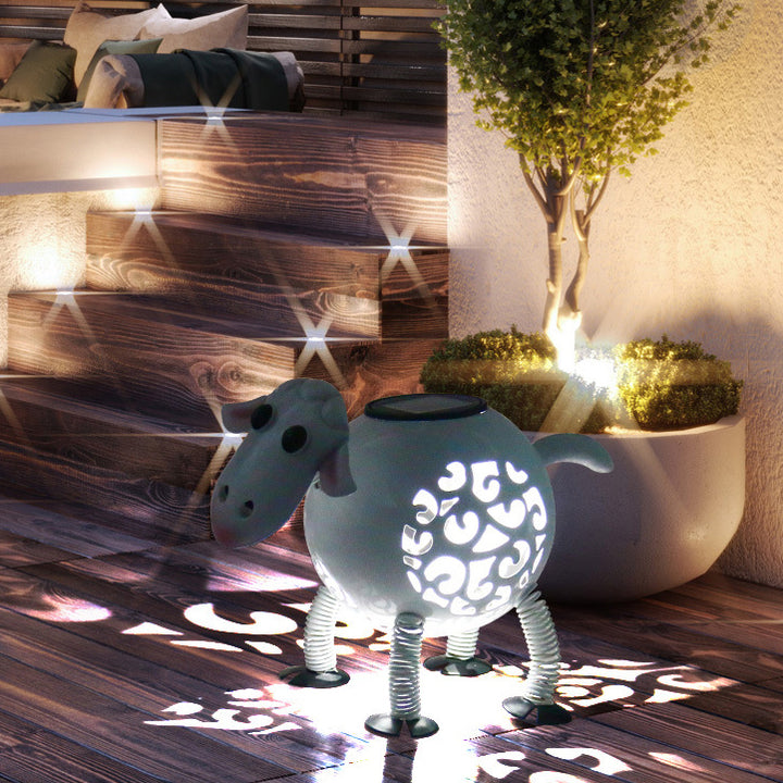 Contemporary Creative Solar Waterproof Iron Simulated Sheep Hollowed LED Landscape Lighting Outdoor Light For Garden