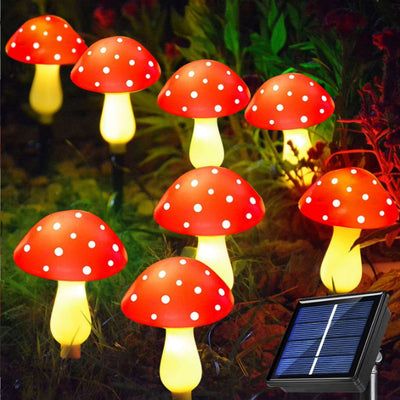 Lumières de chaîne LED de décoration de champignon ABS étanche à l'énergie solaire Art Déco moderne pour jardin 
