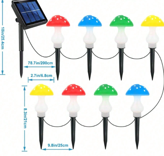 Lumières de chaîne LED de décoration de champignon ABS étanche à l&