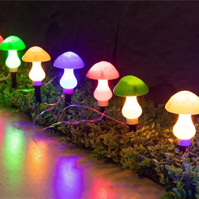Lumières de chaîne LED de décoration de champignon ABS étanche à l&