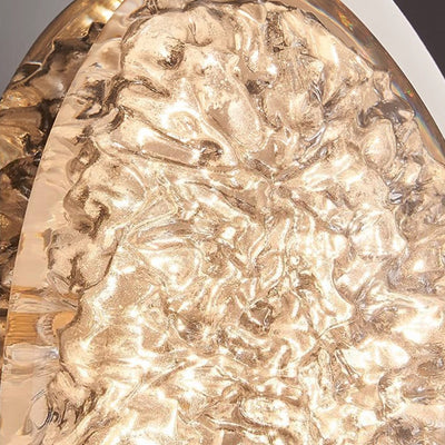 Moderne Art Deco Eisen Edelstahl Harz Oval Eisriss LED Deckenleuchte für Schlafzimmer 