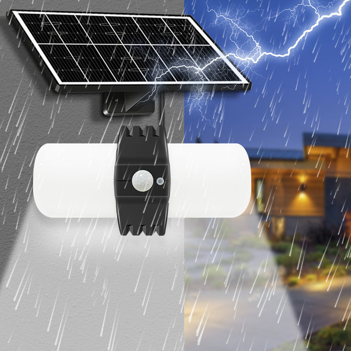 Modern Simplicity Solar Waterproof ABC PC Oval Human Body Sensor LED Wall Sconce Lamp For Outdoor Patio
