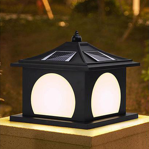Traditional Chinese Solar Waterproof Iron ABS PC Pointed Square Landscape LED Landscape Lighting Outdoor Light For Garden