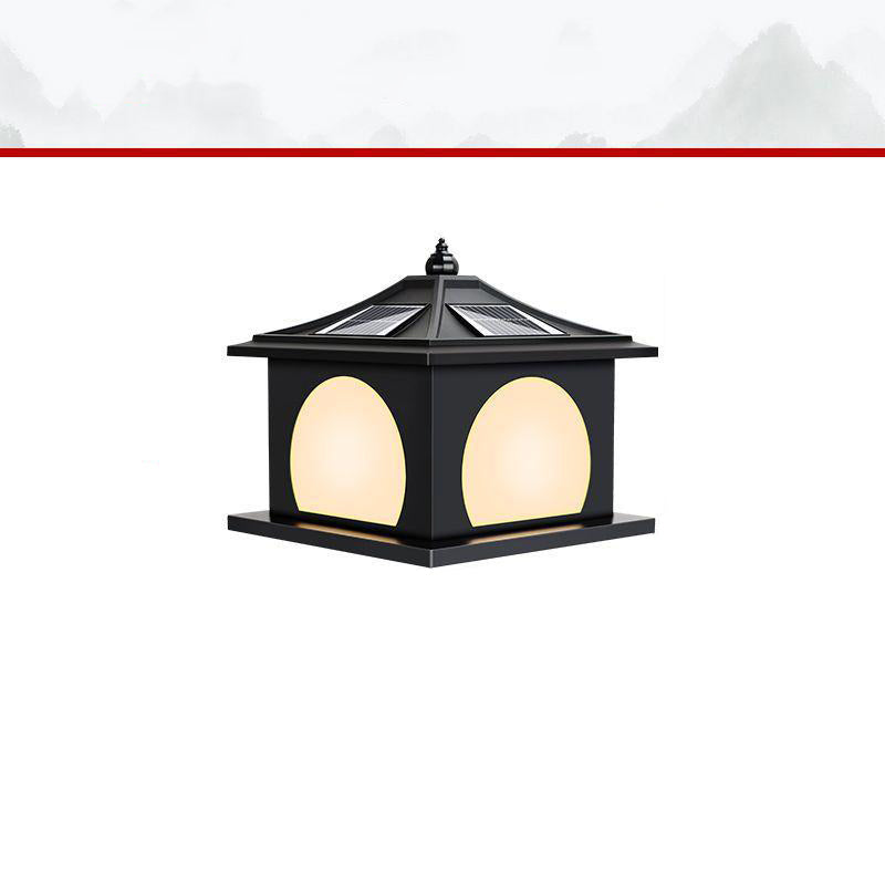 Traditional Chinese Solar Waterproof Iron ABS PC Pointed Square Landscape LED Landscape Lighting Outdoor Light For Garden