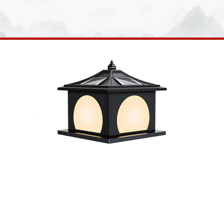 Traditional Chinese Solar Waterproof Iron ABS PC Pointed Square Landscape LED Landscape Lighting Outdoor Light For Garden