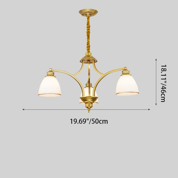 Modern Mid-century Copper Glass Bell 3/5/6/8/10 Light Chandeliers For Living Room