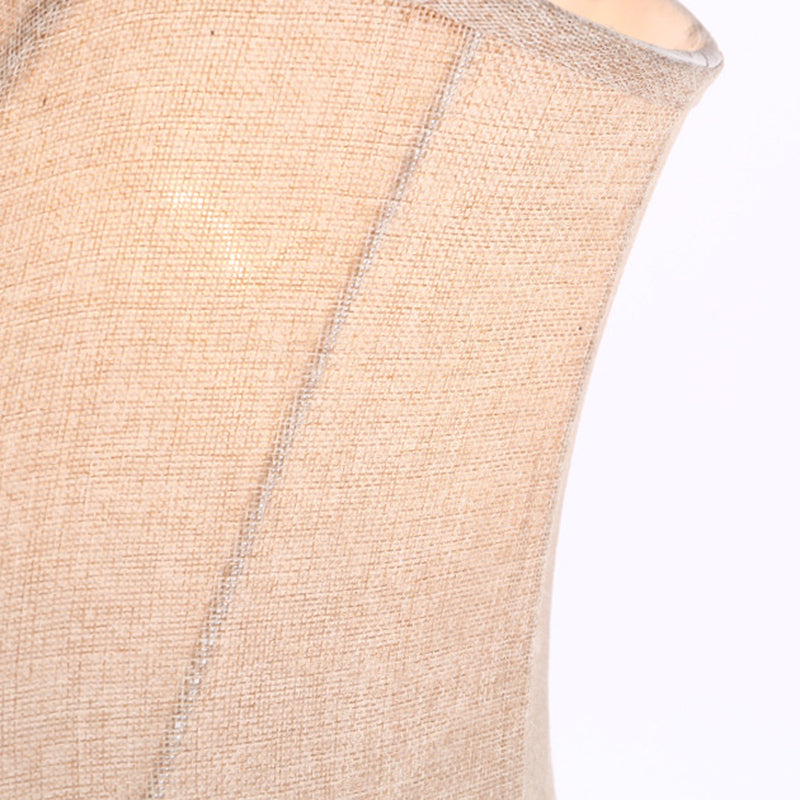 Lampe de table à 1 lumière avec cylindre en résine de tissu rustique traditionnel et cornes de cerf pour salon 