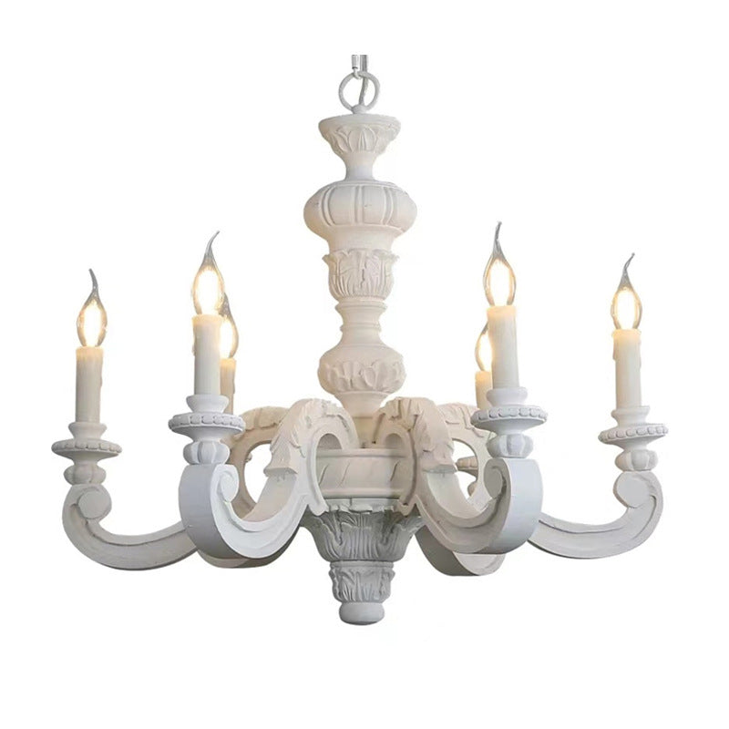 Chandeliers Traditionnels en Forme de Bougies en Bois Vintage à 5/6/8 Lumières pour Salon 