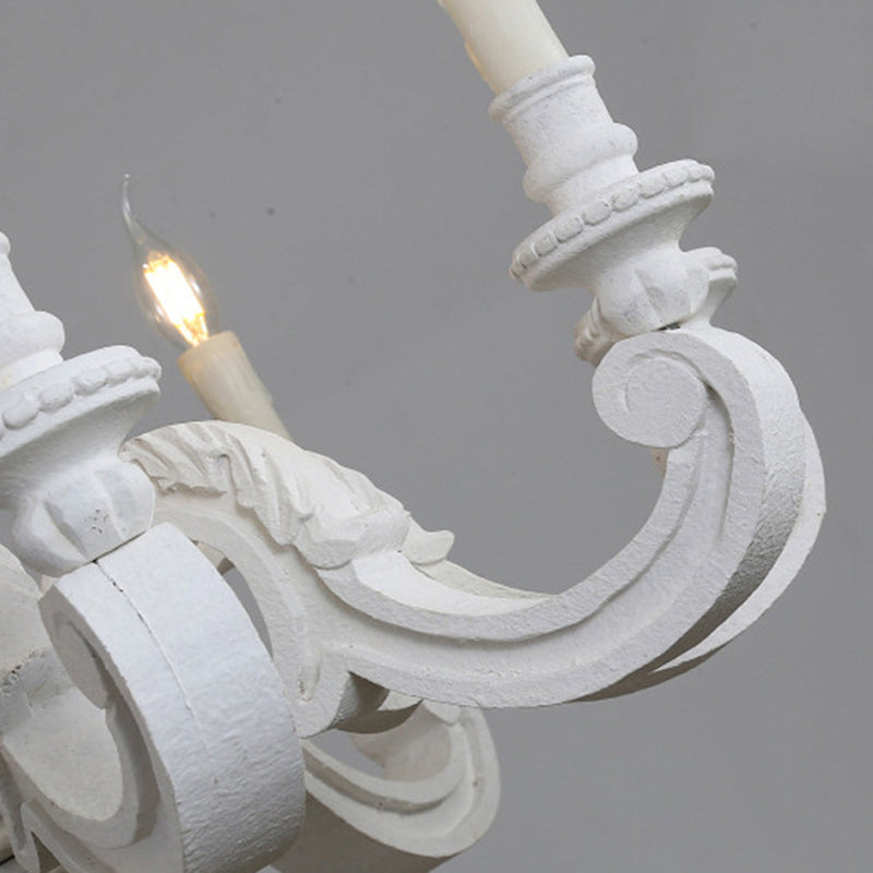 Chandeliers Traditionnels en Forme de Bougies en Bois Vintage à 5/6/8 Lumières pour Salon 